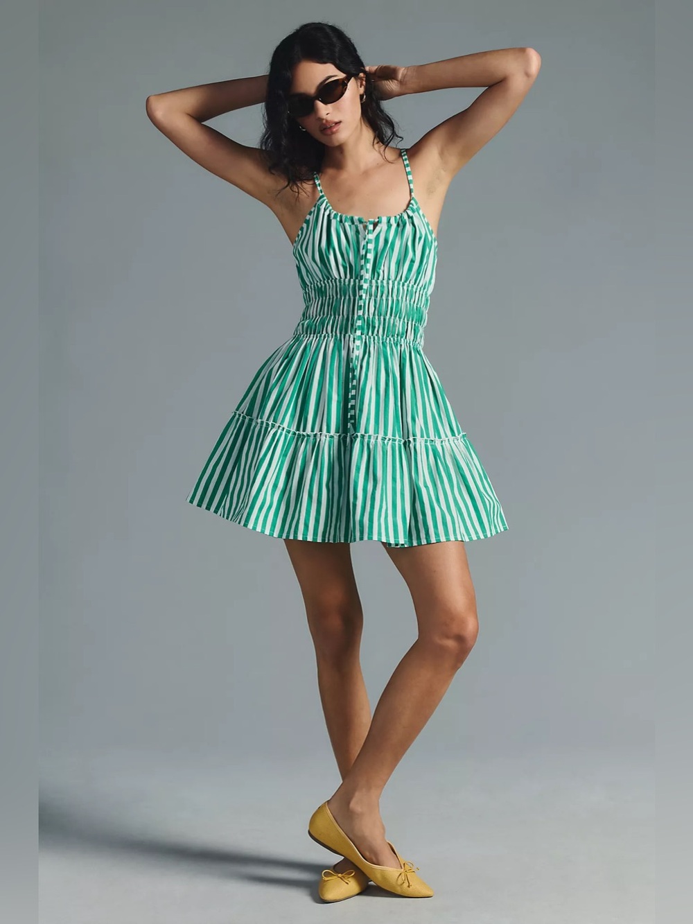 Lusana Rosa Mini Dress size 1X green